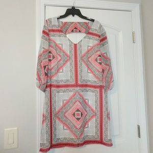 Bisou Bisou Pink and Grey Dress